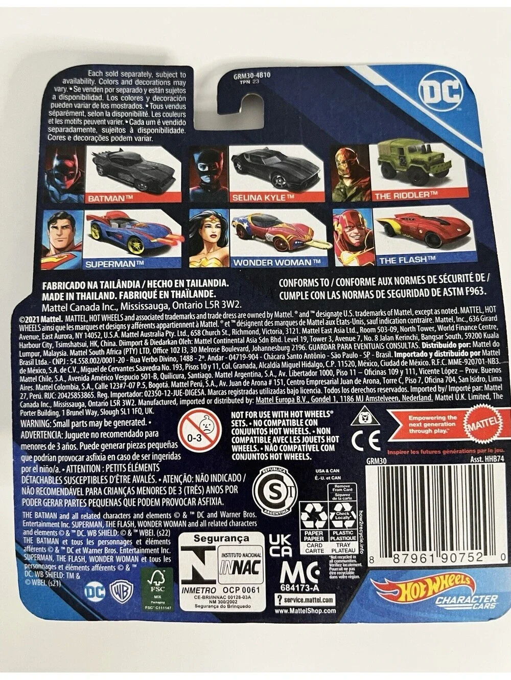 New Hot Wheels DC The Batman 2022 Batman Character Car GRM30 1:64 Sealed